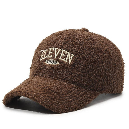 Winter Lambskin Thickened Warm Baseball Cap.